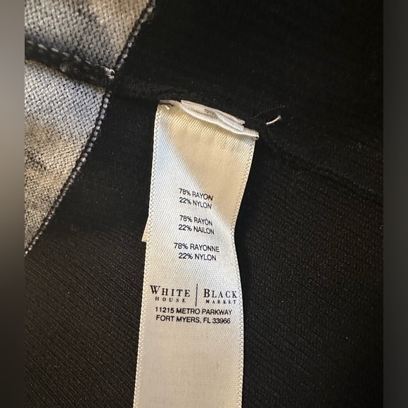 WHBM Cardigan Size XS Multicolor Abstract Lines Black White Tan 3/4 Sleeve - Picture 7 of 9